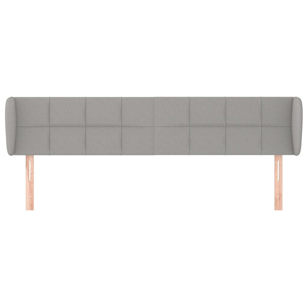 Hoofdbord met randen 203x23x78/88 cm stof lichtgrijs Hoofdborden en voetborden | Creëer jouw Trendy Thuis | Gratis bezorgd & Retour | Trendy.nl