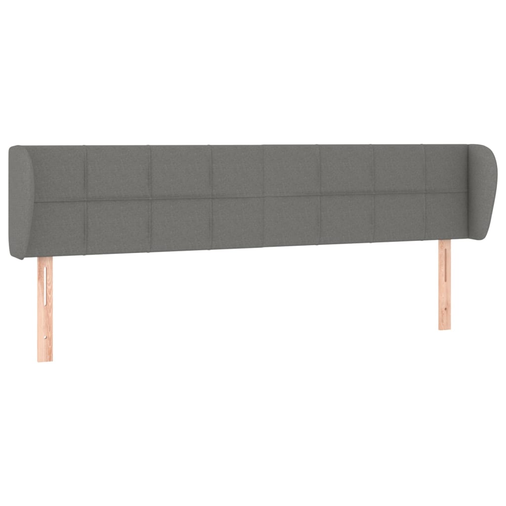 Hoofdbord met randen 203x23x78/88 cm stof donkergrijs Hoofdborden en voetborden | Creëer jouw Trendy Thuis | Gratis bezorgd & Retour | Trendy.nl