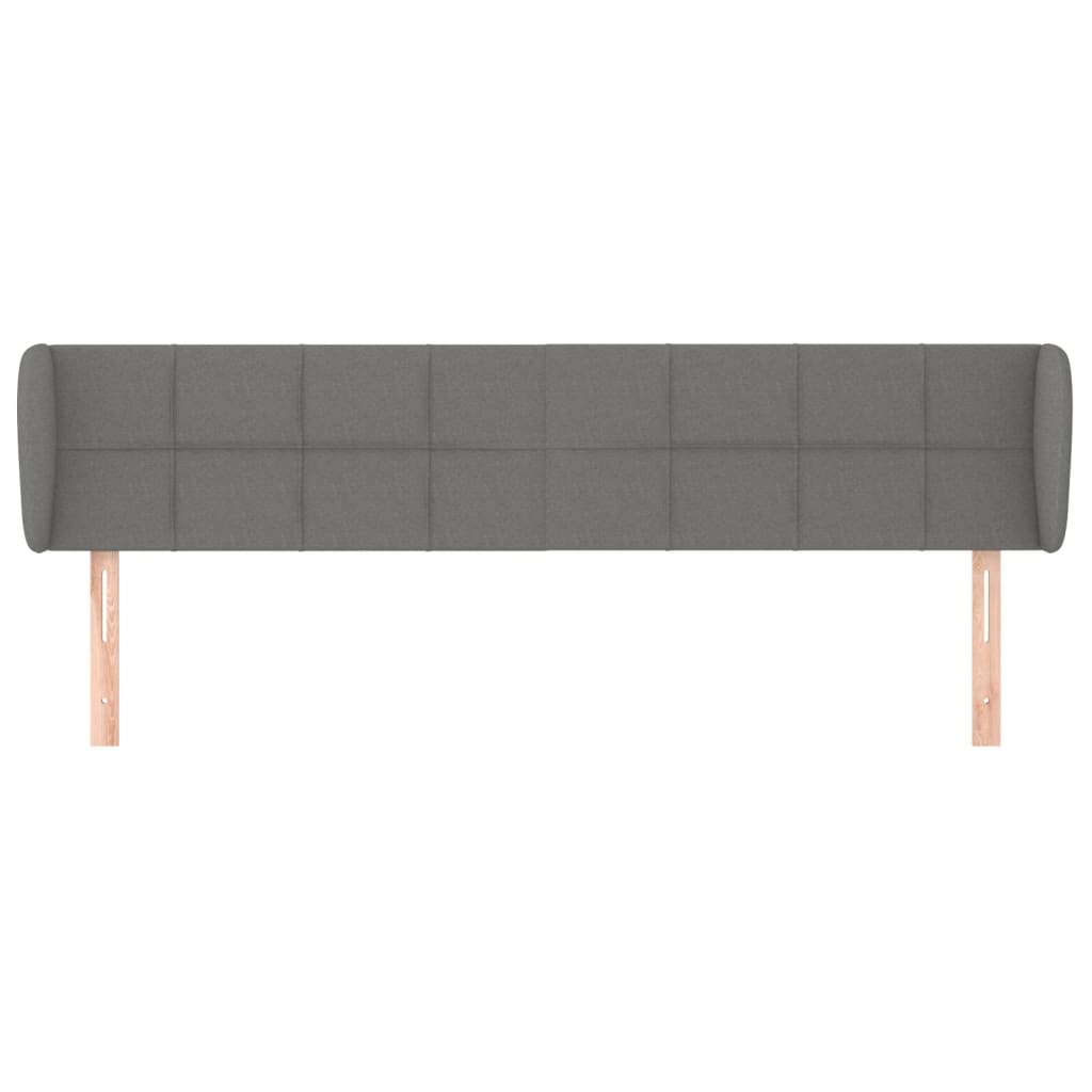 Hoofdbord met randen 203x23x78/88 cm stof donkergrijs Hoofdborden en voetborden | Creëer jouw Trendy Thuis | Gratis bezorgd & Retour | Trendy.nl