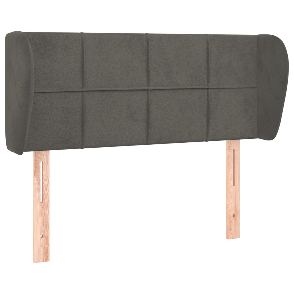 Hoofdbord met randen 93x23x78/88 cm fluweel donkergrijs Hoofdborden en voetborden | Creëer jouw Trendy Thuis | Gratis bezorgd & Retour | Trendy.nl