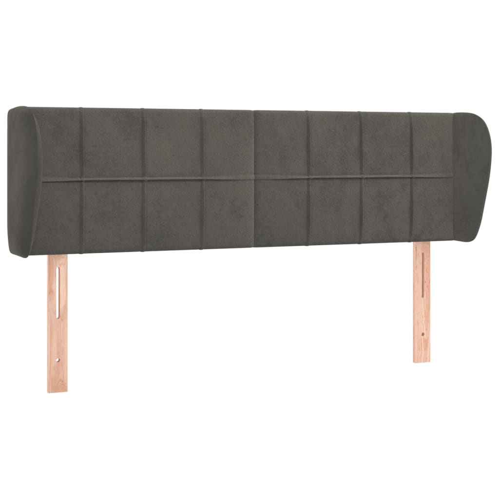 Hoofdbord met randen 147x23x78/88 cm fluweel donkergrijs Hoofdborden en voetborden | Creëer jouw Trendy Thuis | Gratis bezorgd & Retour | Trendy.nl