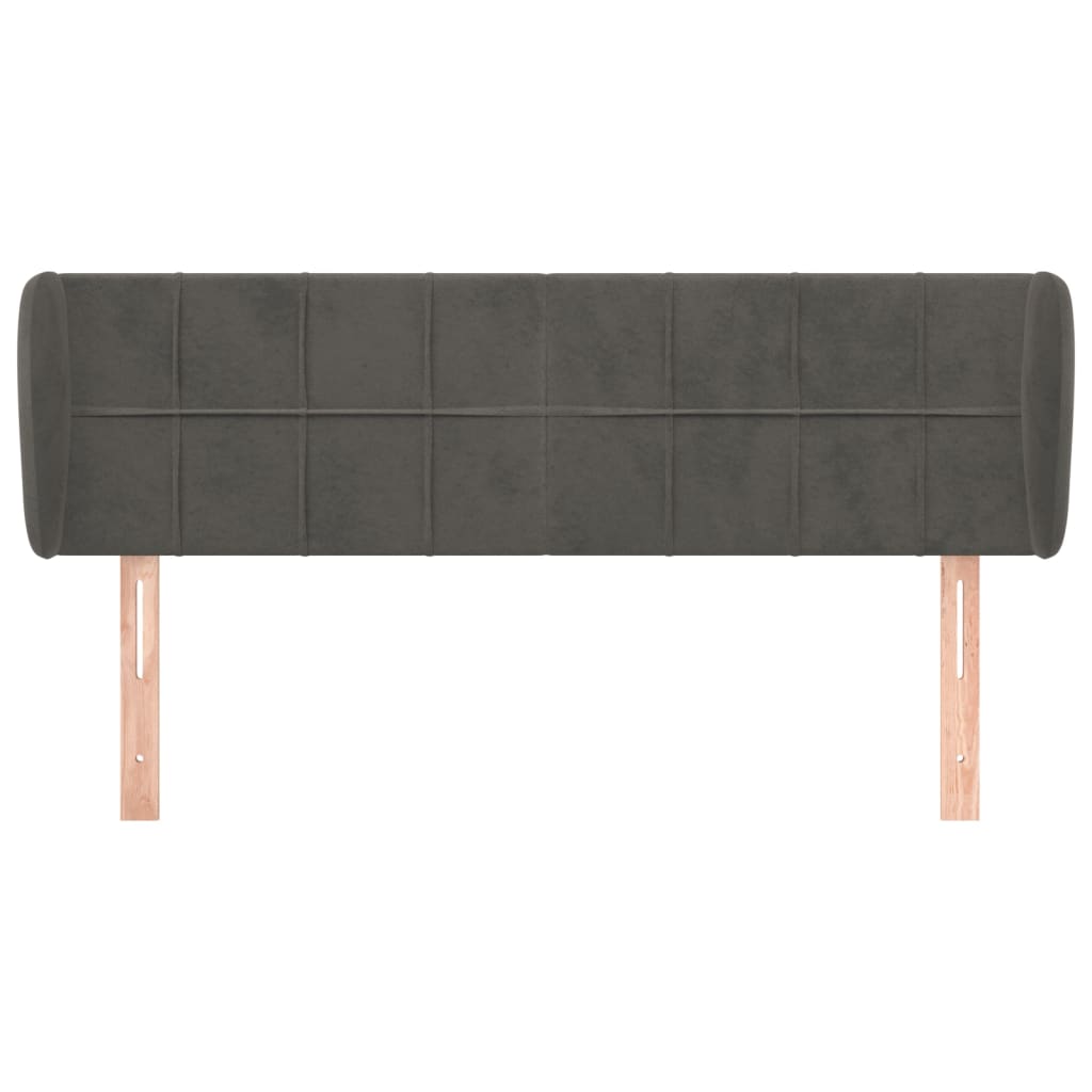 Hoofdbord met randen 147x23x78/88 cm fluweel donkergrijs Hoofdborden en voetborden | Creëer jouw Trendy Thuis | Gratis bezorgd & Retour | Trendy.nl