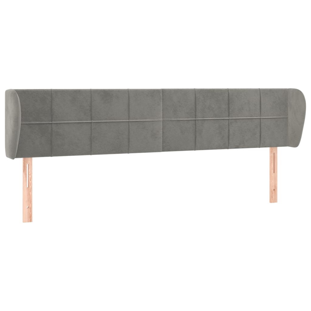 Hoofdbord met randen 183x23x78/88 cm fluweel lichtgrijs Hoofdborden en voetborden | Creëer jouw Trendy Thuis | Gratis bezorgd & Retour | Trendy.nl