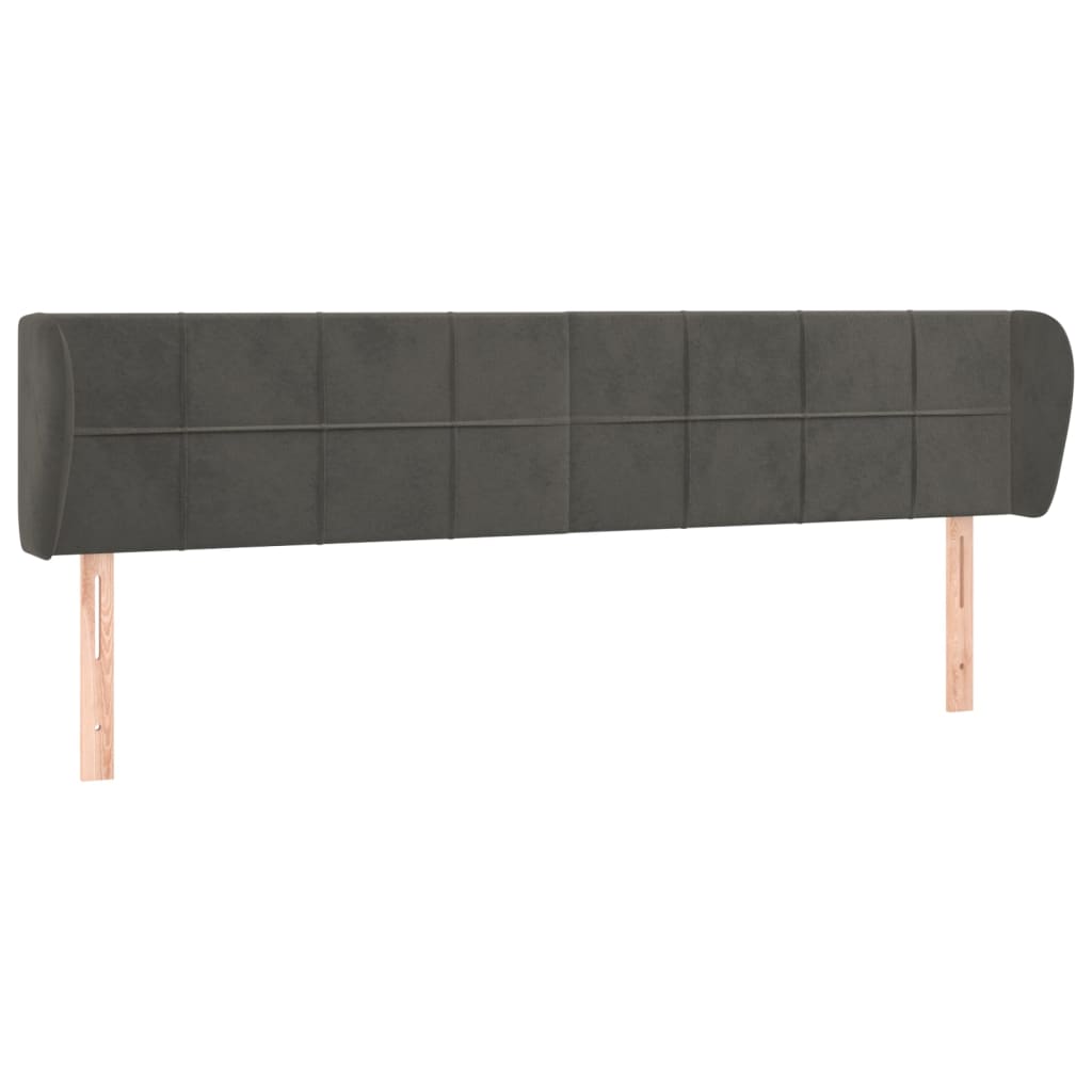 Hoofdbord met randen 183x23x78/88 cm fluweel donkergrijs Hoofdborden en voetborden | Creëer jouw Trendy Thuis | Gratis bezorgd & Retour | Trendy.nl