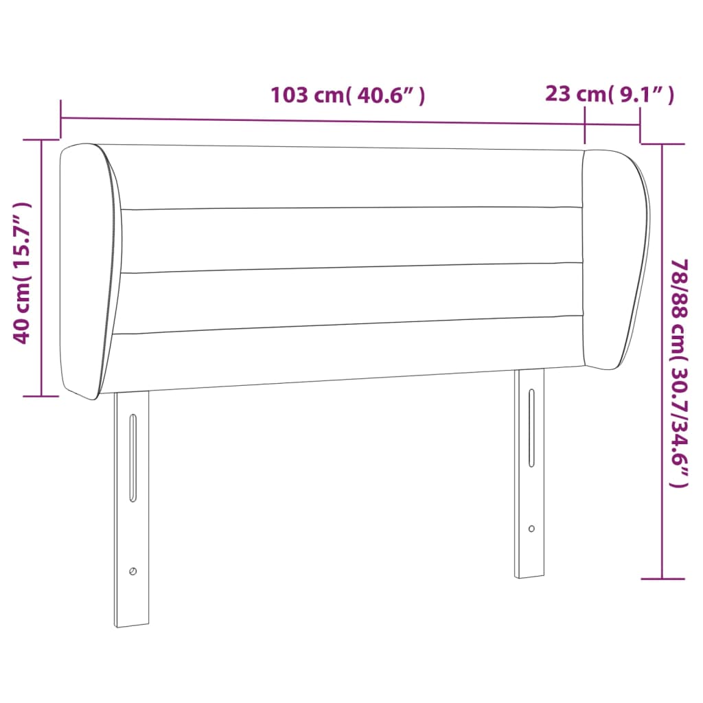 Hoofdbord met randen 103x23x78/88 cm stof donkergrijs Hoofdborden en voetborden | Creëer jouw Trendy Thuis | Gratis bezorgd & Retour | Trendy.nl