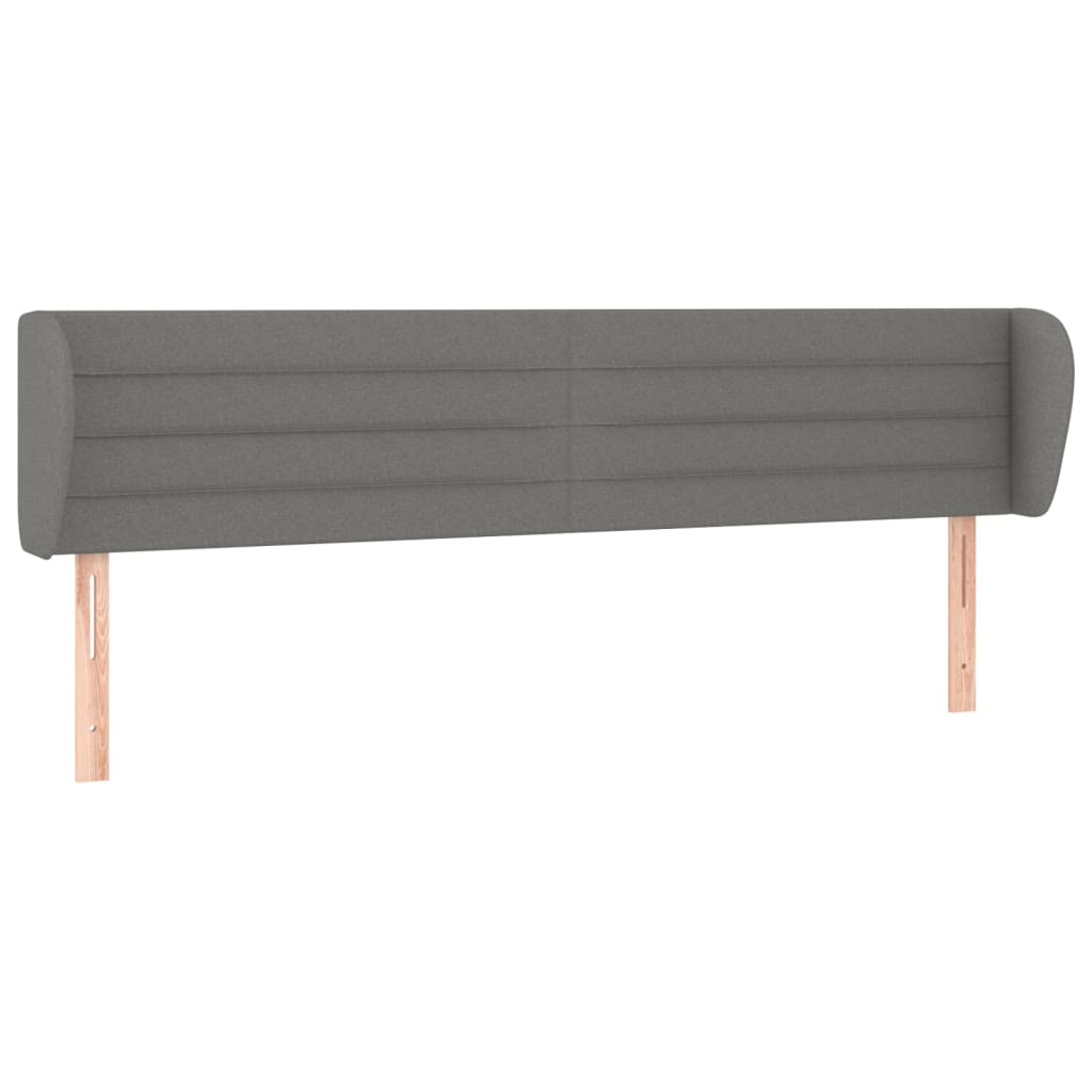 Hoofdbord met randen 163x23x78/88 cm stof donkergrijs Hoofdborden en voetborden | Creëer jouw Trendy Thuis | Gratis bezorgd & Retour | Trendy.nl