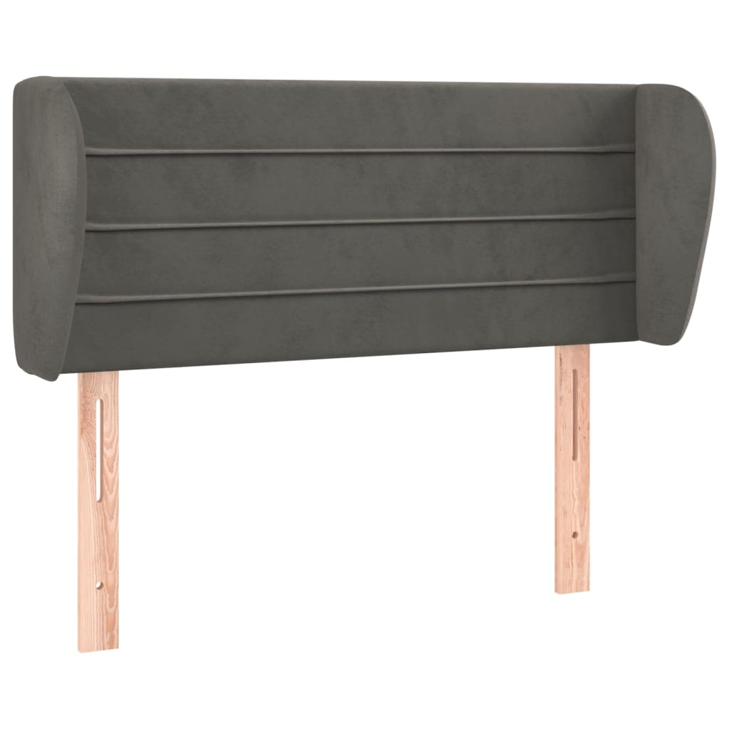 Hoofdbord met randen 93x23x78/88 cm fluweel donkergrijs Hoofdborden en voetborden | Creëer jouw Trendy Thuis | Gratis bezorgd & Retour | Trendy.nl