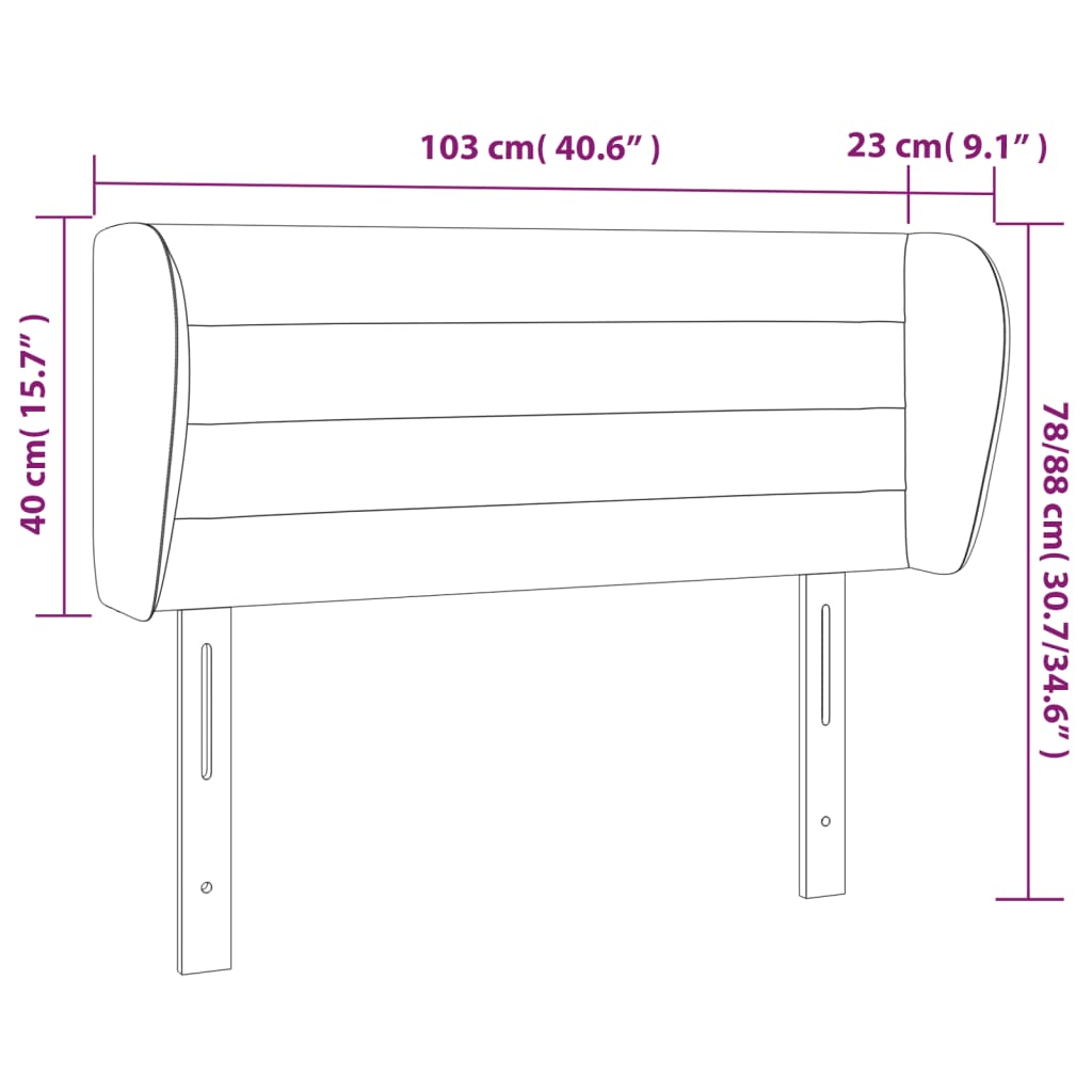 Hoofdbord met randen 103x23x78/88 cm fluweel lichtgrijs Hoofdborden en voetborden | Creëer jouw Trendy Thuis | Gratis bezorgd & Retour | Trendy.nl