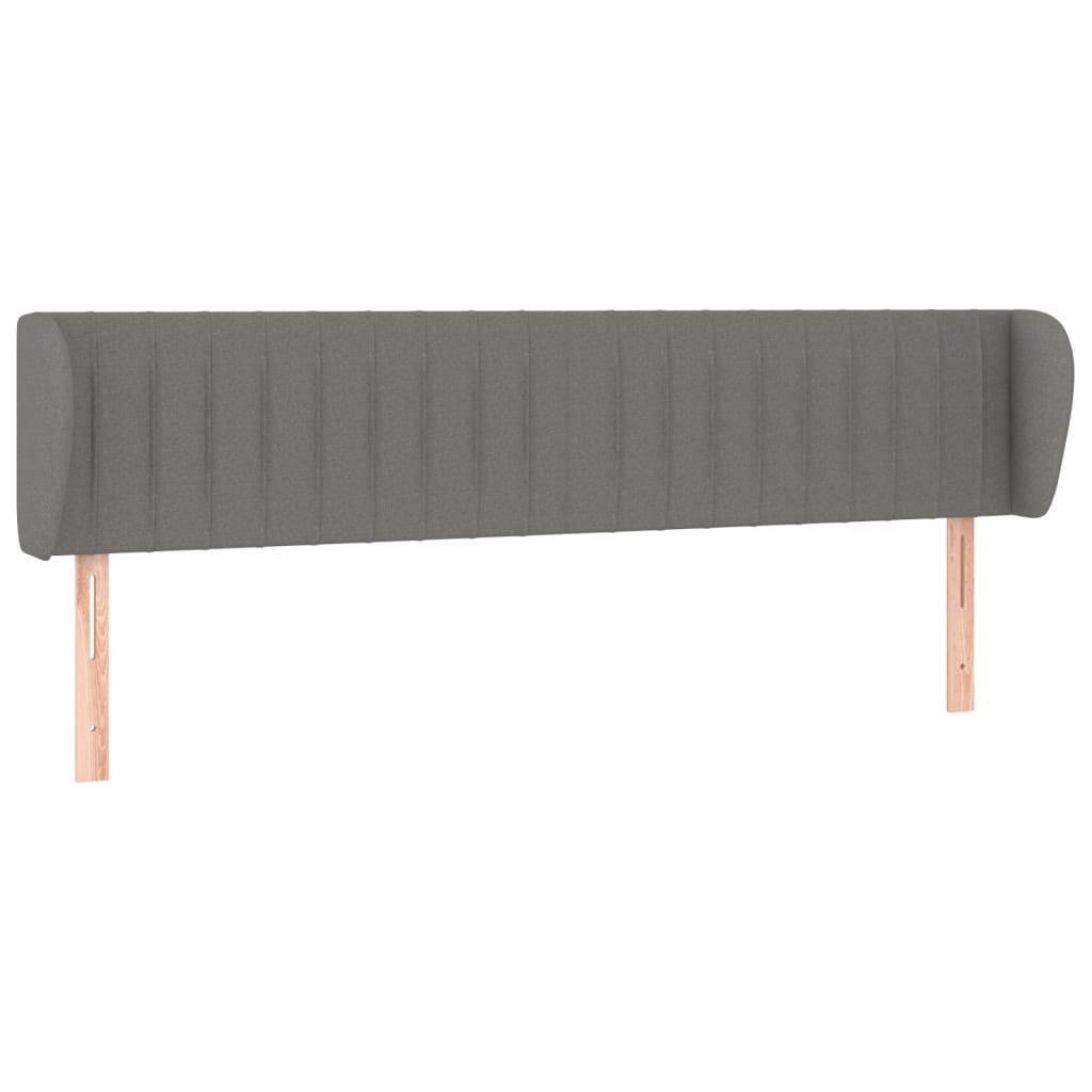 Hoofdbord met randen 183x23x78/88 cm stof donkergrijs Hoofdborden en voetborden | Creëer jouw Trendy Thuis | Gratis bezorgd & Retour | Trendy.nl