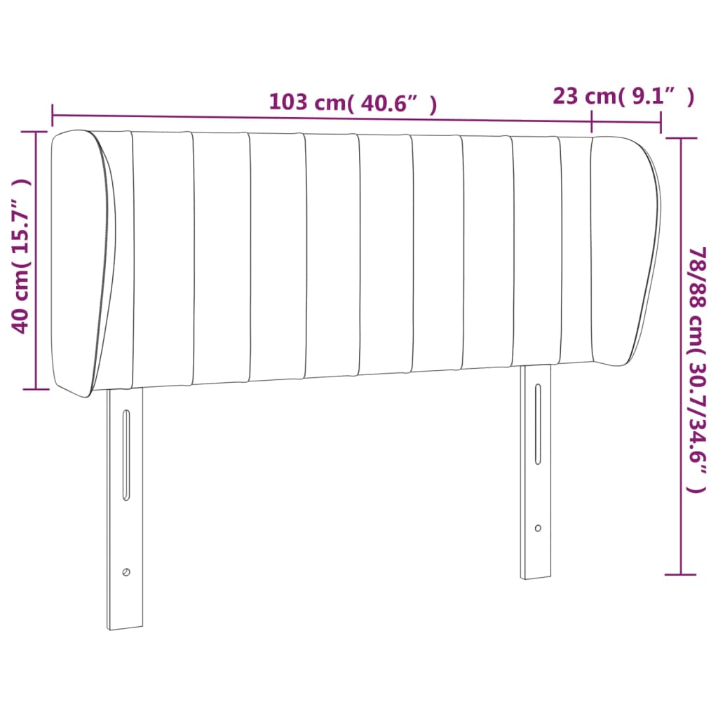 Hoofdbord met randen 103x23x78/88 cm fluweel zwart Hoofdborden en voetborden | Creëer jouw Trendy Thuis | Gratis bezorgd & Retour | Trendy.nl