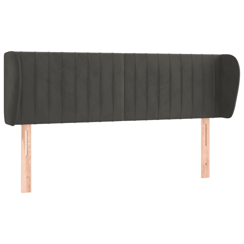 Hoofdbord met randen 147x23x78/88 cm fluweel donkergrijs Hoofdborden en voetborden | Creëer jouw Trendy Thuis | Gratis bezorgd & Retour | Trendy.nl