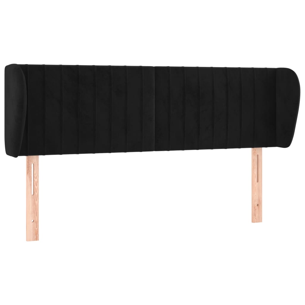 Hoofdbord met randen 147x23x78/88 cm fluweel zwart Hoofdborden en voetborden | Creëer jouw Trendy Thuis | Gratis bezorgd & Retour | Trendy.nl