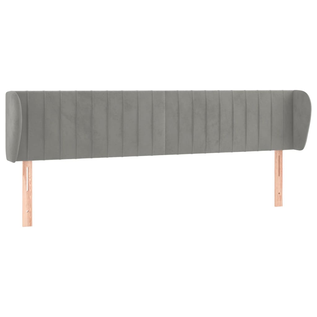 Hoofdbord met randen 183x23x78/88 cm fluweel lichtgrijs Hoofdborden en voetborden | Creëer jouw Trendy Thuis | Gratis bezorgd & Retour | Trendy.nl