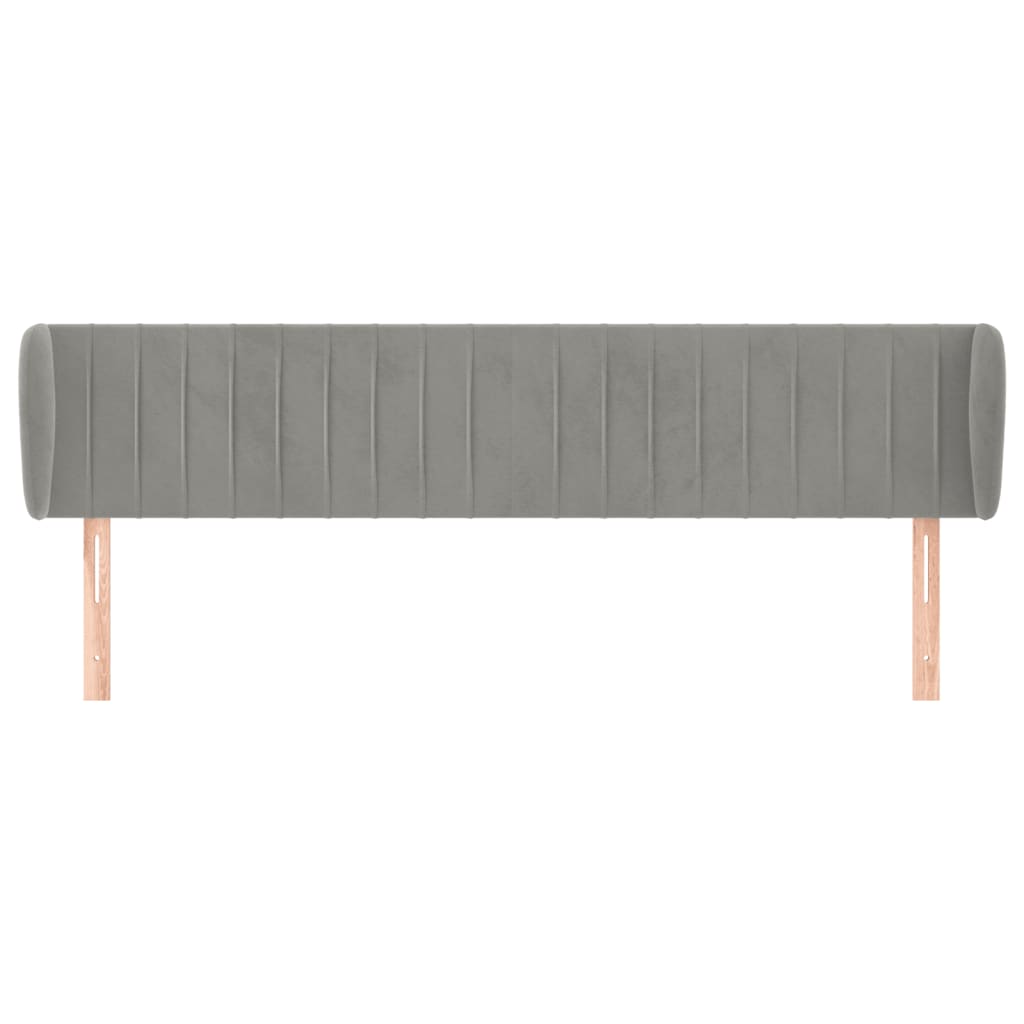 Hoofdbord met randen 183x23x78/88 cm fluweel lichtgrijs Hoofdborden en voetborden | Creëer jouw Trendy Thuis | Gratis bezorgd & Retour | Trendy.nl