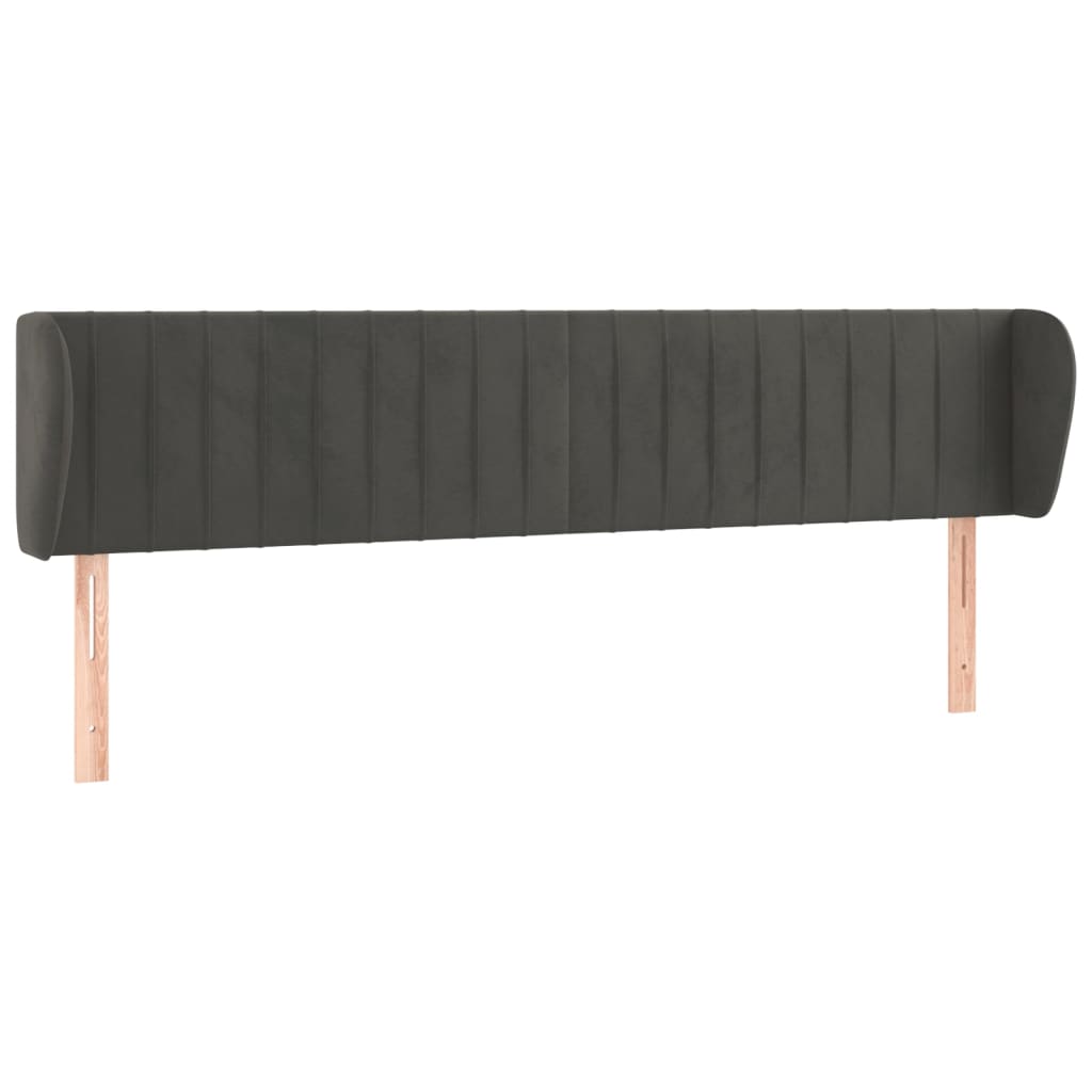 Hoofdbord met randen 183x23x78/88 cm fluweel donkergrijs Hoofdborden en voetborden | Creëer jouw Trendy Thuis | Gratis bezorgd & Retour | Trendy.nl