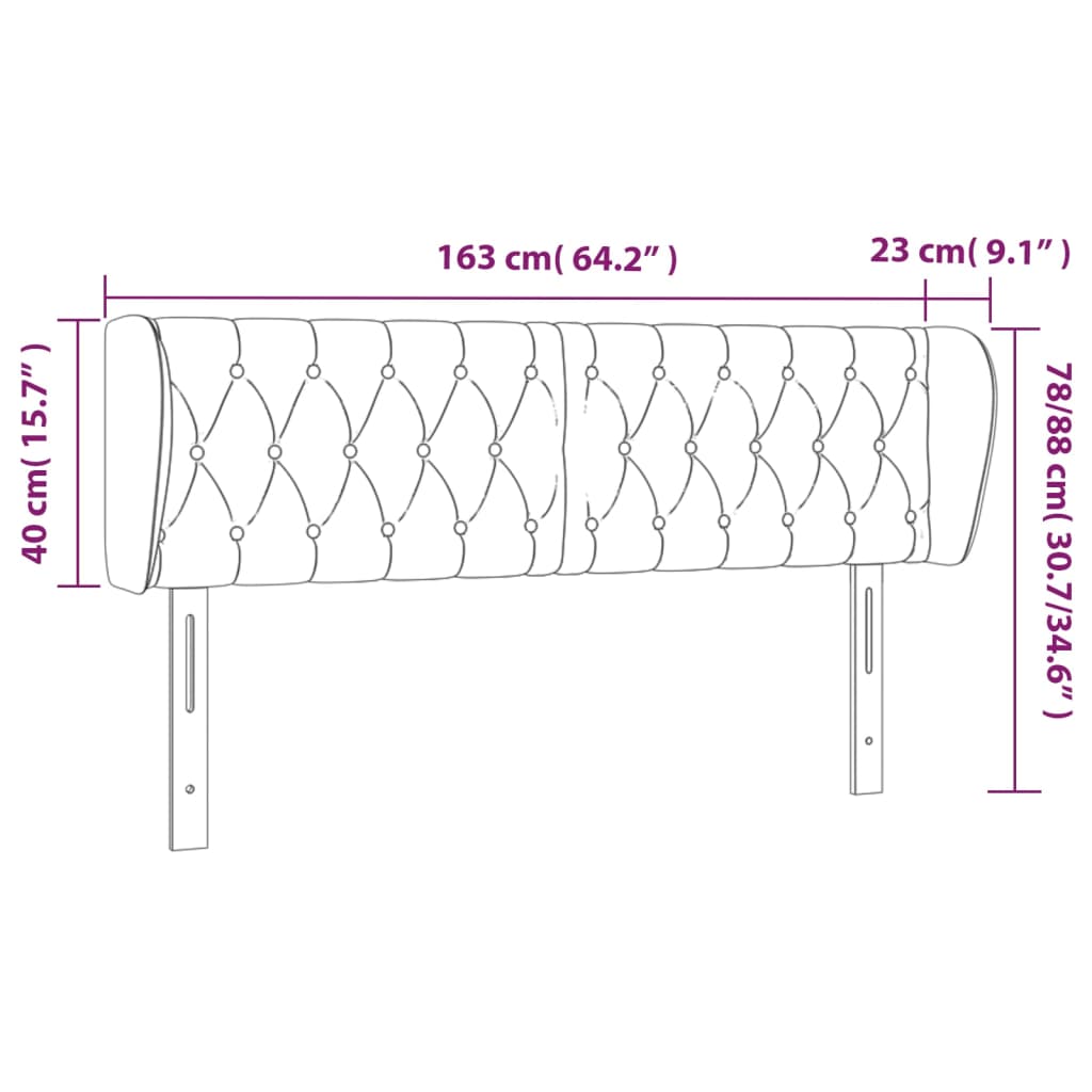 Hoofdbord met randen 163x23x78/88 cm stof donkerbruin Hoofdborden en voetborden | Creëer jouw Trendy Thuis | Gratis bezorgd & Retour | Trendy.nl