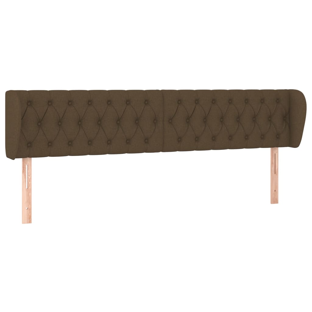 Hoofdbord met randen 183x23x78/88 cm stof donkerbruin Hoofdborden en voetborden | Creëer jouw Trendy Thuis | Gratis bezorgd & Retour | Trendy.nl