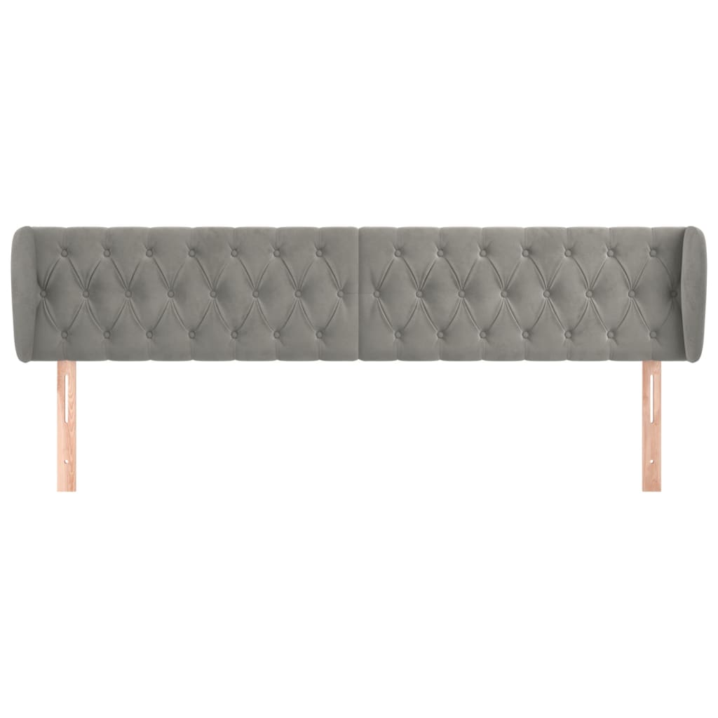 Hoofdbord met randen 183x23x78/88 cm fluweel lichtgrijs Hoofdborden en voetborden | Creëer jouw Trendy Thuis | Gratis bezorgd & Retour | Trendy.nl