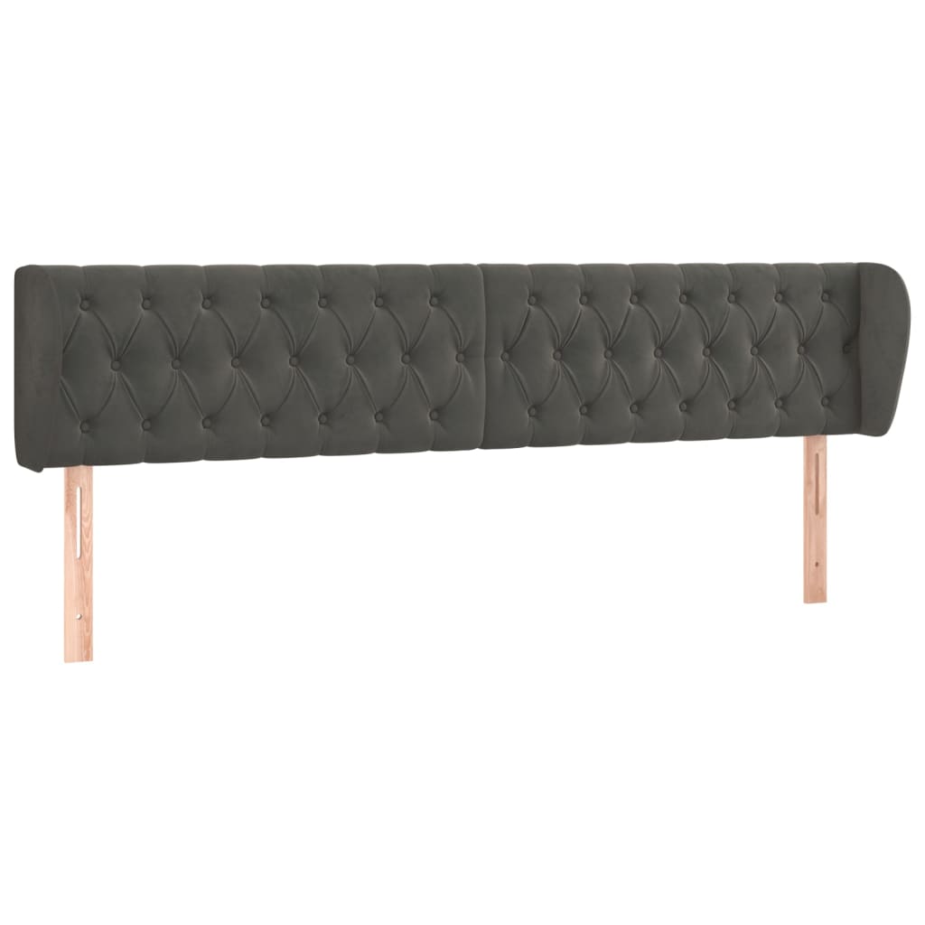 Hoofdbord met randen 183x23x78/88 cm fluweel donkergrijs Hoofdborden en voetborden | Creëer jouw Trendy Thuis | Gratis bezorgd & Retour | Trendy.nl