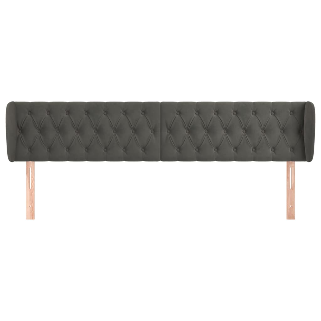 Hoofdbord met randen 183x23x78/88 cm fluweel donkergrijs Hoofdborden en voetborden | Creëer jouw Trendy Thuis | Gratis bezorgd & Retour | Trendy.nl