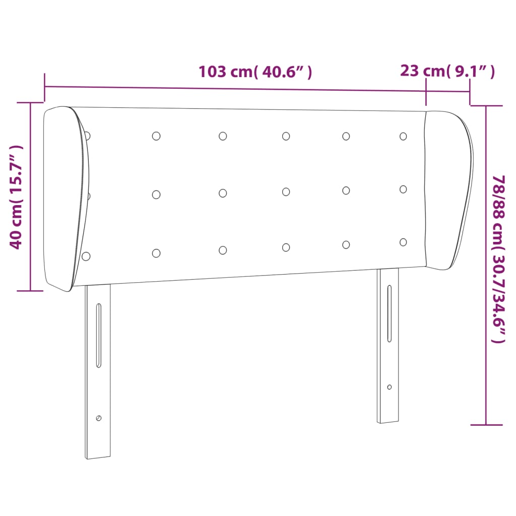 Hoofdbord met randen 103x23x78/88 cm stof donkergrijs Hoofdborden en voetborden | Creëer jouw Trendy Thuis | Gratis bezorgd & Retour | Trendy.nl