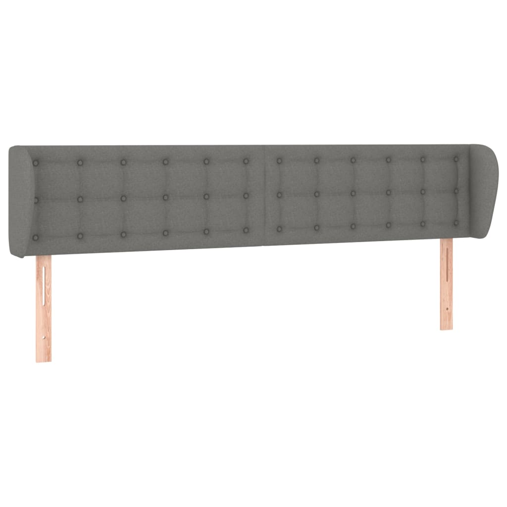 Hoofdbord met randen 163x23x78/88 cm stof donkergrijs Hoofdborden en voetborden | Creëer jouw Trendy Thuis | Gratis bezorgd & Retour | Trendy.nl