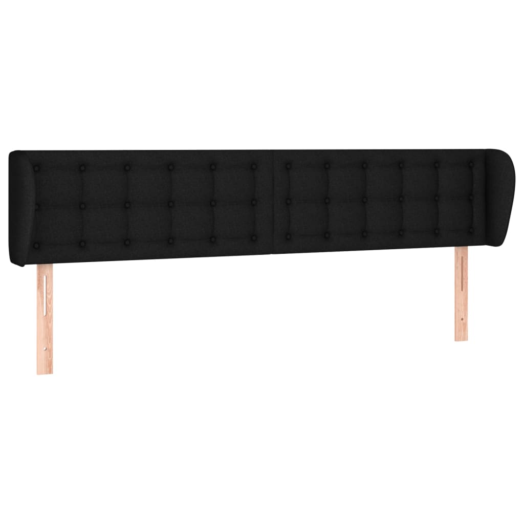 Hoofdbord met randen 183x23x78/88 cm stof zwart Hoofdborden en voetborden | Creëer jouw Trendy Thuis | Gratis bezorgd & Retour | Trendy.nl