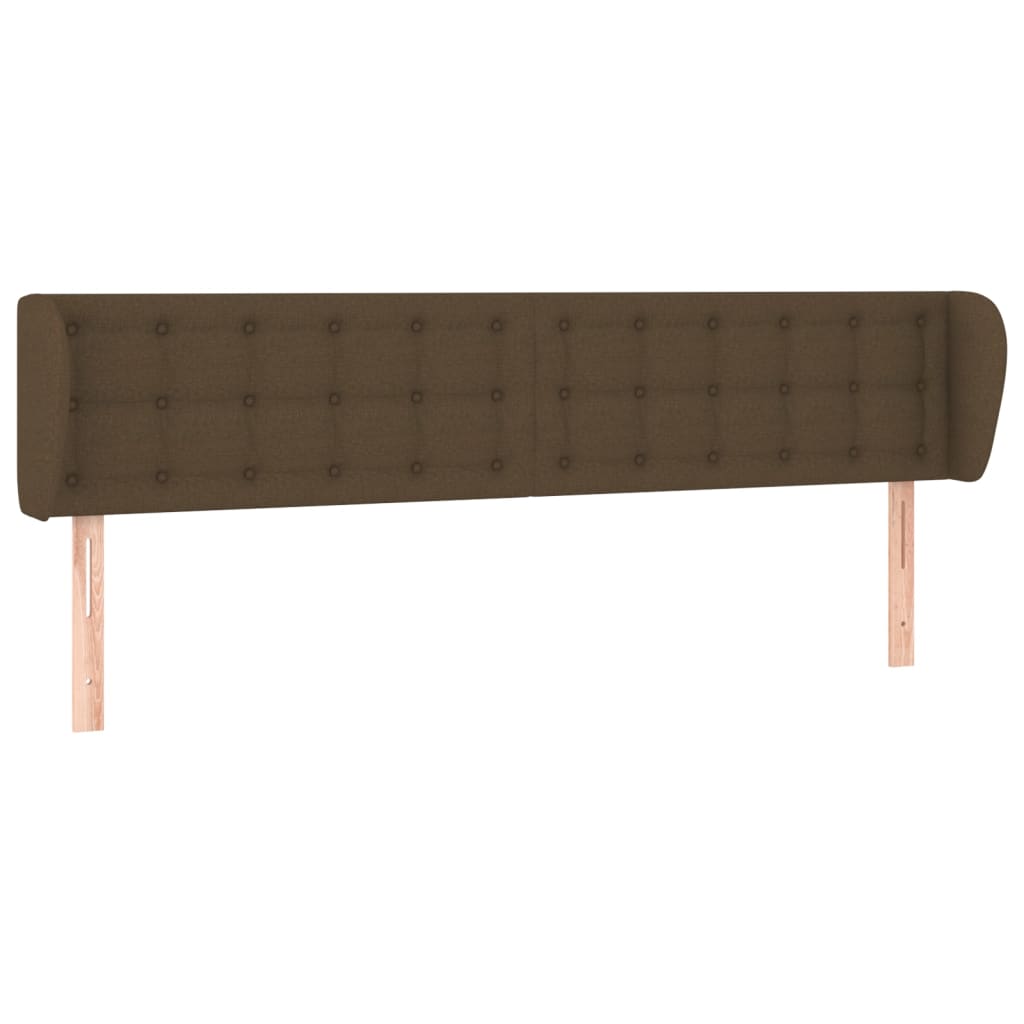 Hoofdbord met randen 183x23x78/88 cm stof donkerbruin Hoofdborden en voetborden | Creëer jouw Trendy Thuis | Gratis bezorgd & Retour | Trendy.nl