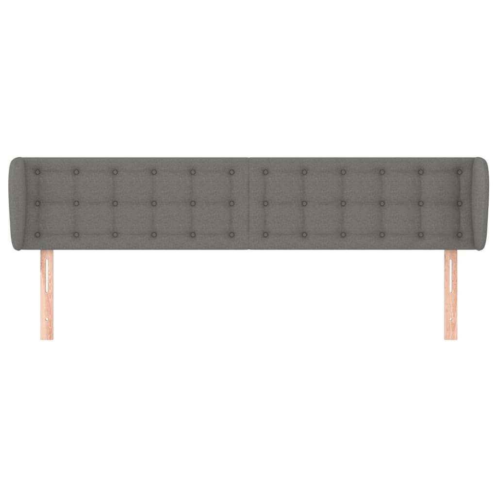 Hoofdbord met randen 203x23x78/88 cm stof donkergrijs Hoofdborden en voetborden | Creëer jouw Trendy Thuis | Gratis bezorgd & Retour | Trendy.nl