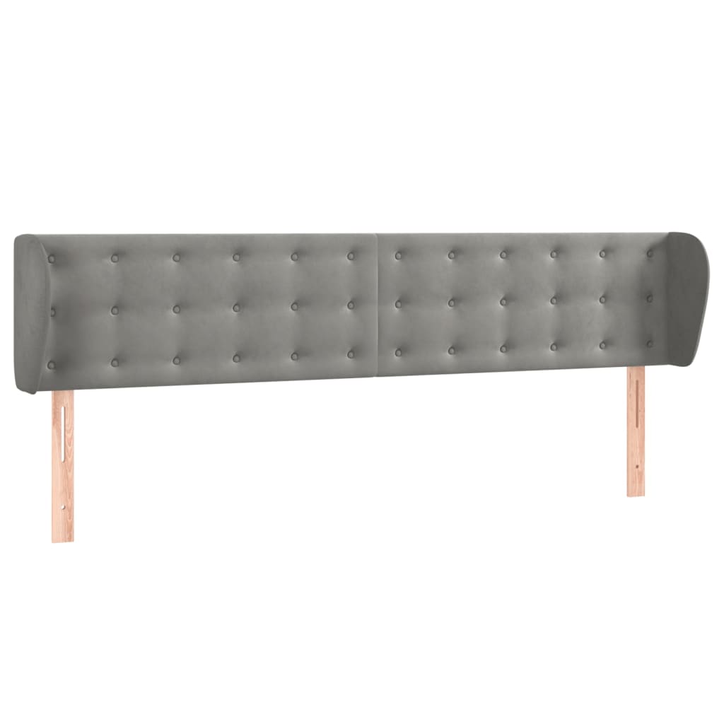 Hoofdbord met randen 163x23x78/88 cm fluweel lichtgrijs Hoofdborden en voetborden | Creëer jouw Trendy Thuis | Gratis bezorgd & Retour | Trendy.nl