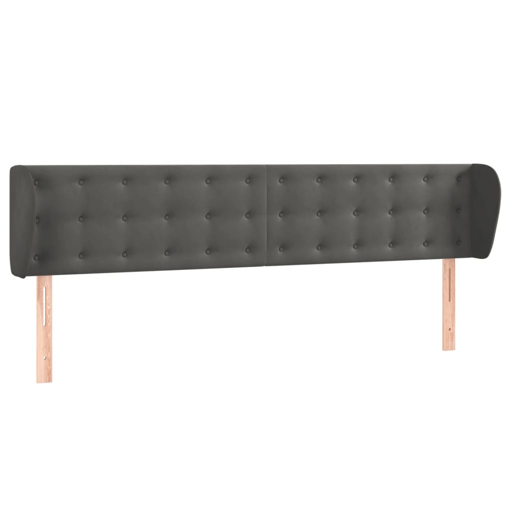 Hoofdbord met randen 163x23x78/88 cm fluweel donkergrijs Hoofdborden en voetborden | Creëer jouw Trendy Thuis | Gratis bezorgd & Retour | Trendy.nl