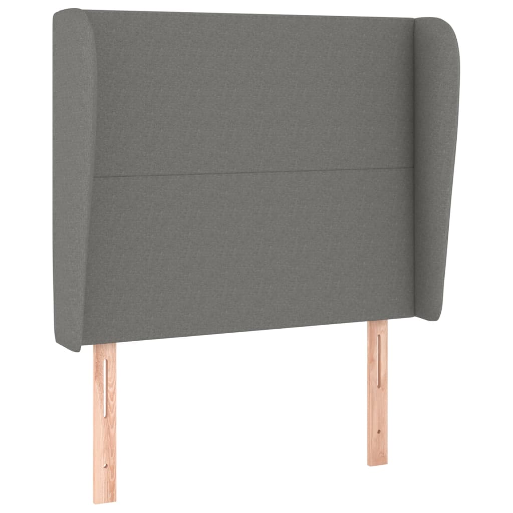 Hoofdbord met randen 83x23x118/128 cm stof donkergrijs Hoofdborden en voetborden | Creëer jouw Trendy Thuis | Gratis bezorgd & Retour | Trendy.nl