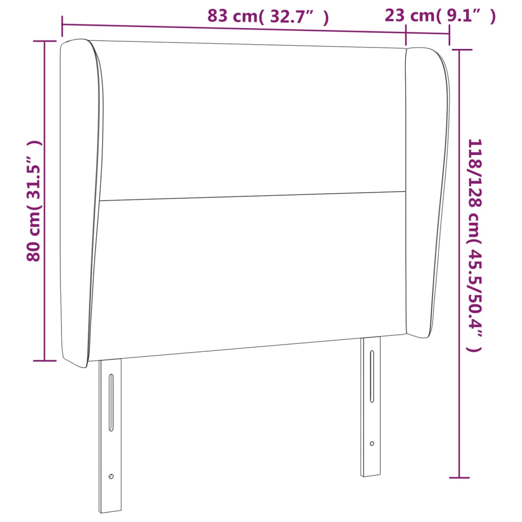 Hoofdbord met randen 83x23x118/128 cm stof blauw Hoofdborden en voetborden | Creëer jouw Trendy Thuis | Gratis bezorgd & Retour | Trendy.nl