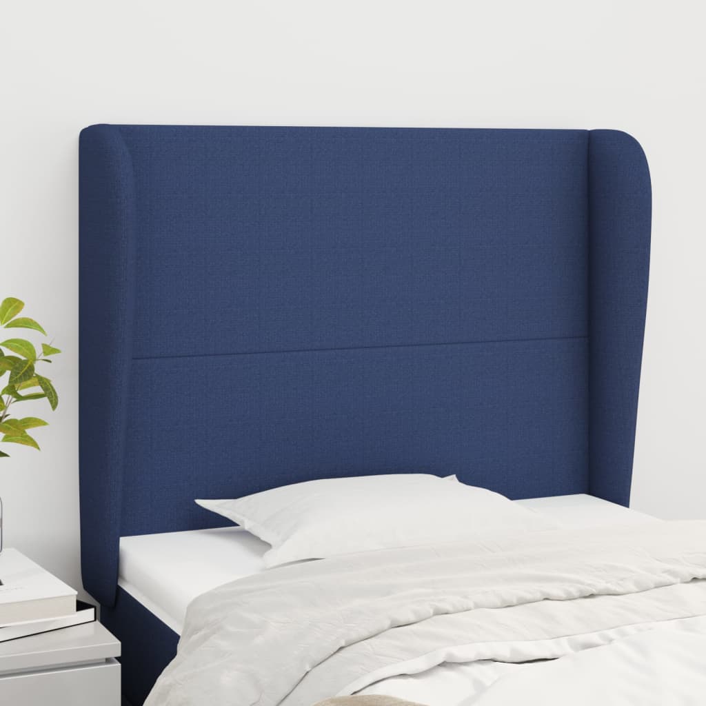 Hoofdbord met randen 83x23x118/128 cm stof blauw Hoofdborden en voetborden | Creëer jouw Trendy Thuis | Gratis bezorgd & Retour | Trendy.nl