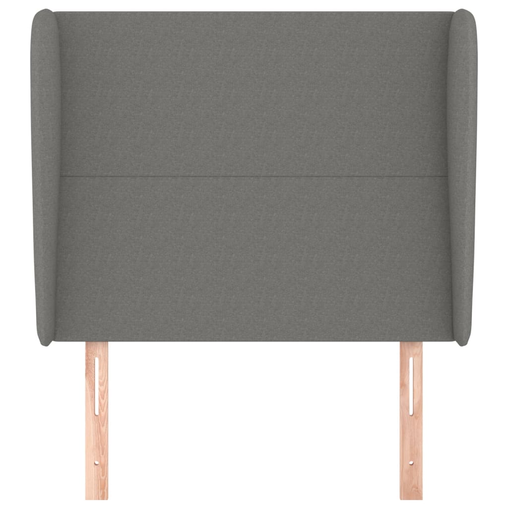 Hoofdbord met randen 93x23x118/128 cm stof donkergrijs Hoofdborden en voetborden | Creëer jouw Trendy Thuis | Gratis bezorgd & Retour | Trendy.nl