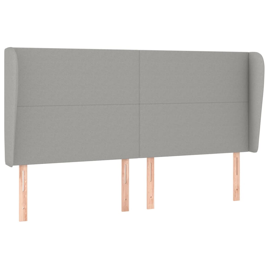 Hoofdbord met randen 163x23x118/128 cm stof lichtgrijs Hoofdborden en voetborden | Creëer jouw Trendy Thuis | Gratis bezorgd & Retour | Trendy.nl