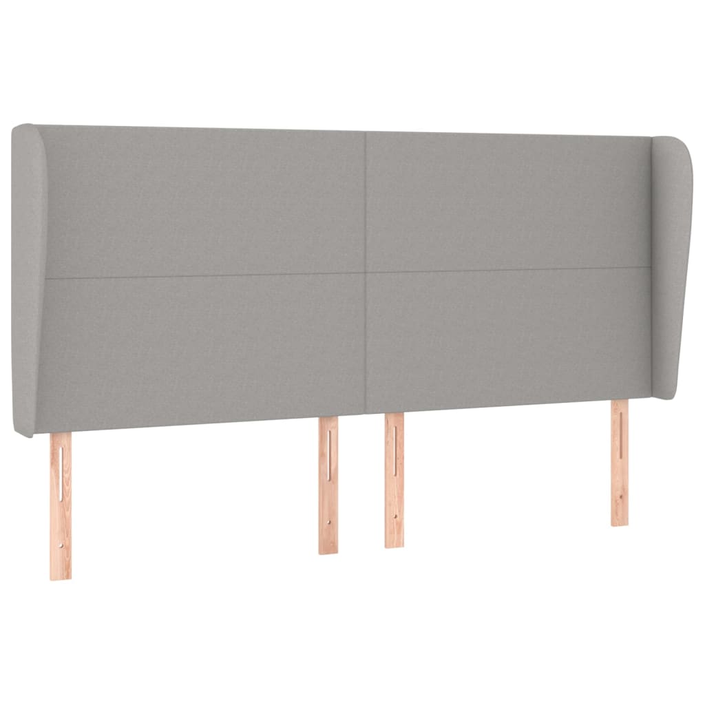 Hoofdbord met randen 183x23x118/128 cm stof lichtgrijs Hoofdborden en voetborden | Creëer jouw Trendy Thuis | Gratis bezorgd & Retour | Trendy.nl