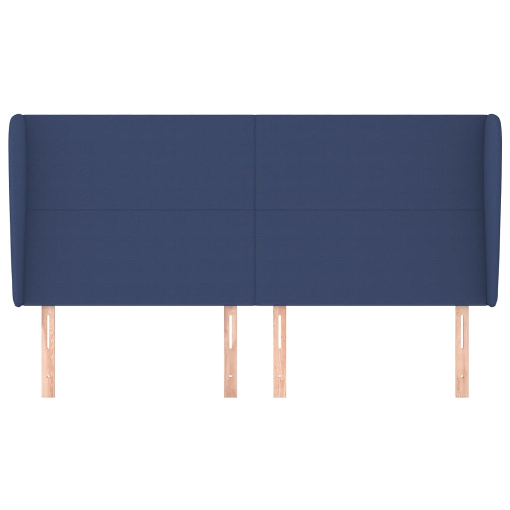 Hoofdbord met randen 183x23x118/128 cm stof blauw Hoofdborden en voetborden | Creëer jouw Trendy Thuis | Gratis bezorgd & Retour | Trendy.nl