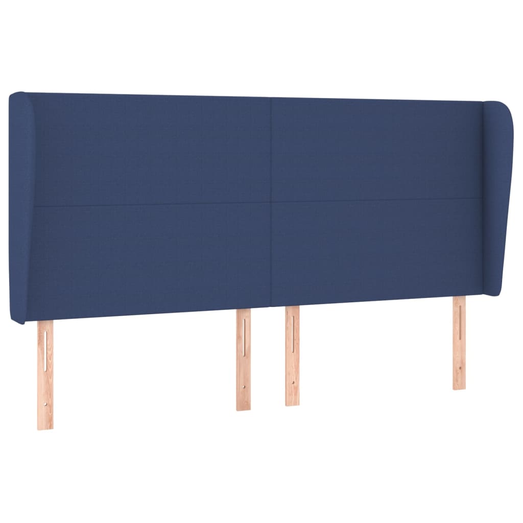 Hoofdbord met randen 203x23x118/128 cm stof blauw Hoofdborden en voetborden | Creëer jouw Trendy Thuis | Gratis bezorgd & Retour | Trendy.nl