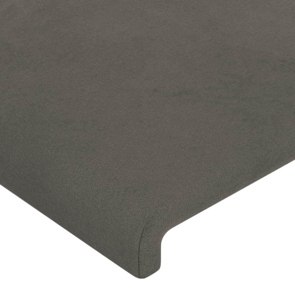 Hoofdbord met randen 147x23x118/128 cm fluweel donkergrijs Hoofdborden en voetborden | Creëer jouw Trendy Thuis | Gratis bezorgd & Retour | Trendy.nl