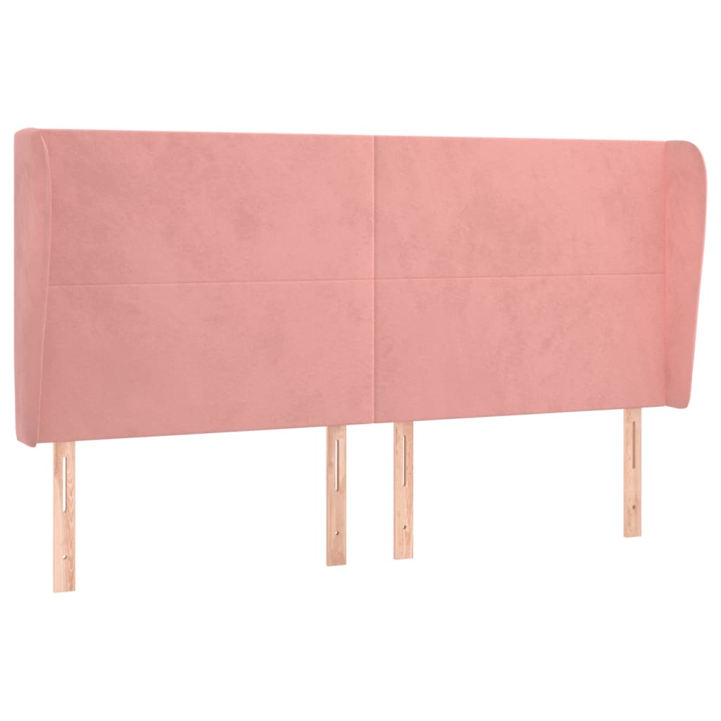 Hoofdbord met randen 183x23x118/128 cm fluweel roze Hoofdborden en voetborden | Creëer jouw Trendy Thuis | Gratis bezorgd & Retour | Trendy.nl