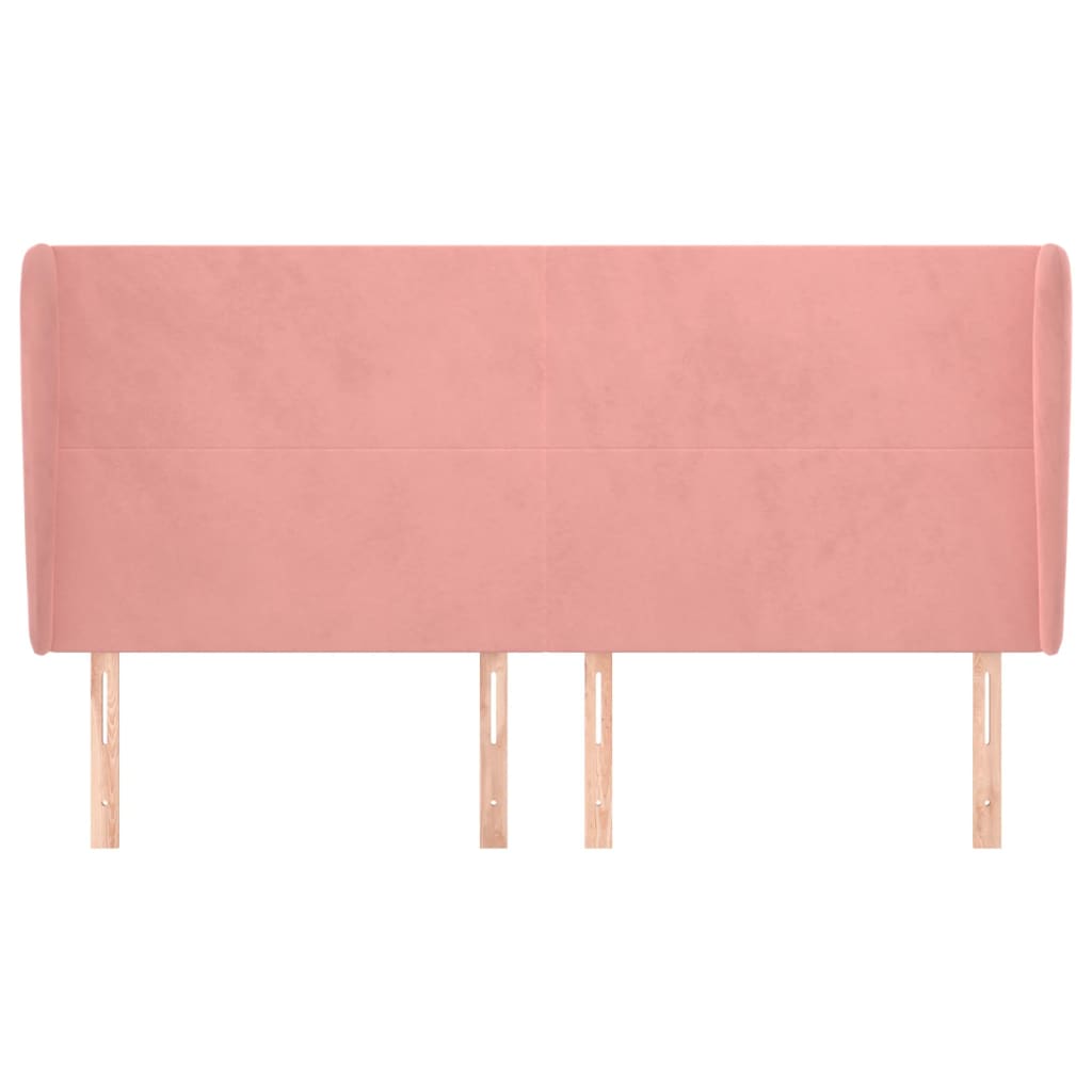 Hoofdbord met randen 183x23x118/128 cm fluweel roze Hoofdborden en voetborden | Creëer jouw Trendy Thuis | Gratis bezorgd & Retour | Trendy.nl