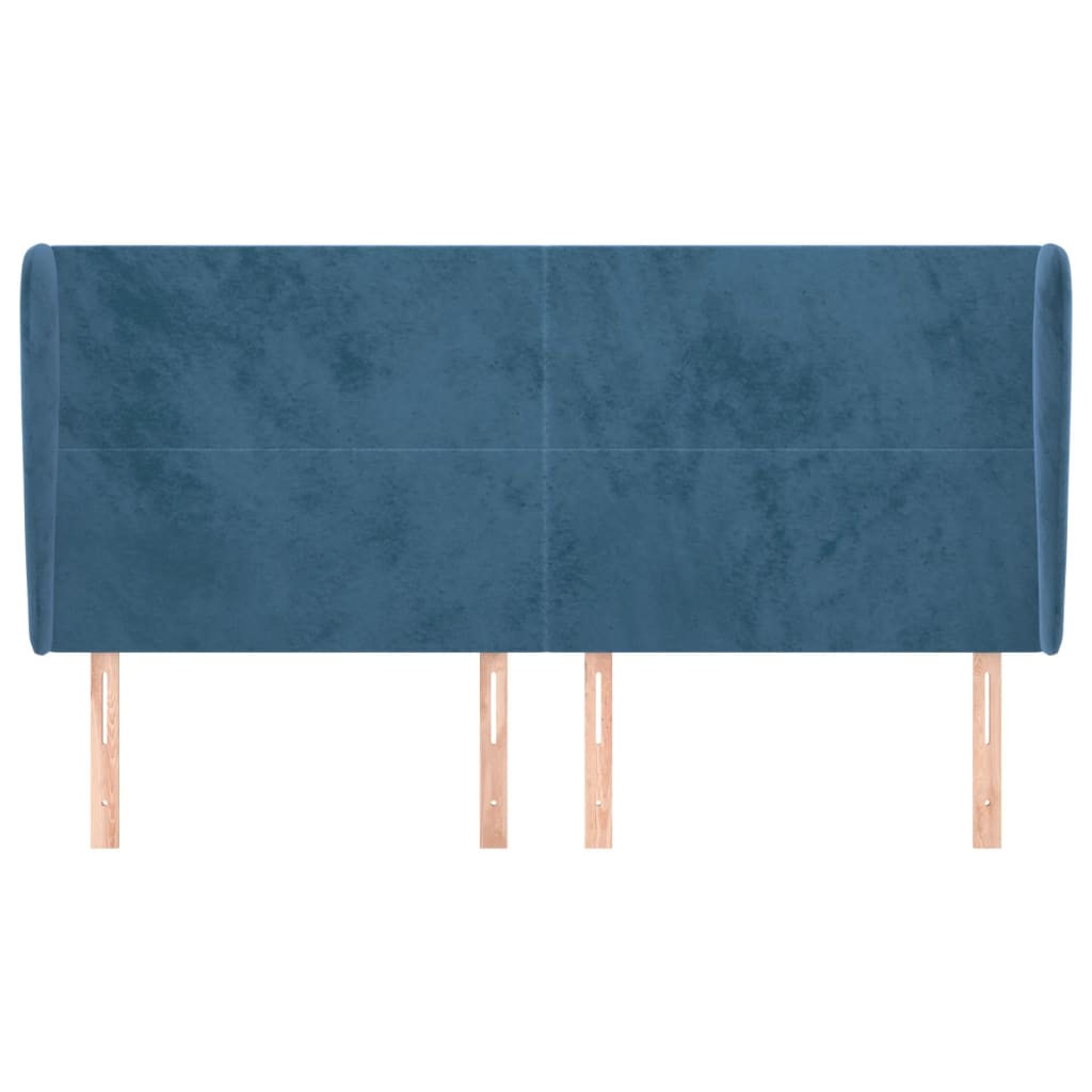 Hoofdbord met randen 203x23x118/128 cm fluweel donkerblauw Hoofdborden en voetborden | Creëer jouw Trendy Thuis | Gratis bezorgd & Retour | Trendy.nl