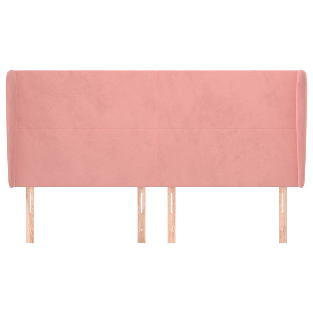 Hoofdbord met randen 203x23x118/128 cm fluweel roze Hoofdborden en voetborden | Creëer jouw Trendy Thuis | Gratis bezorgd & Retour | Trendy.nl