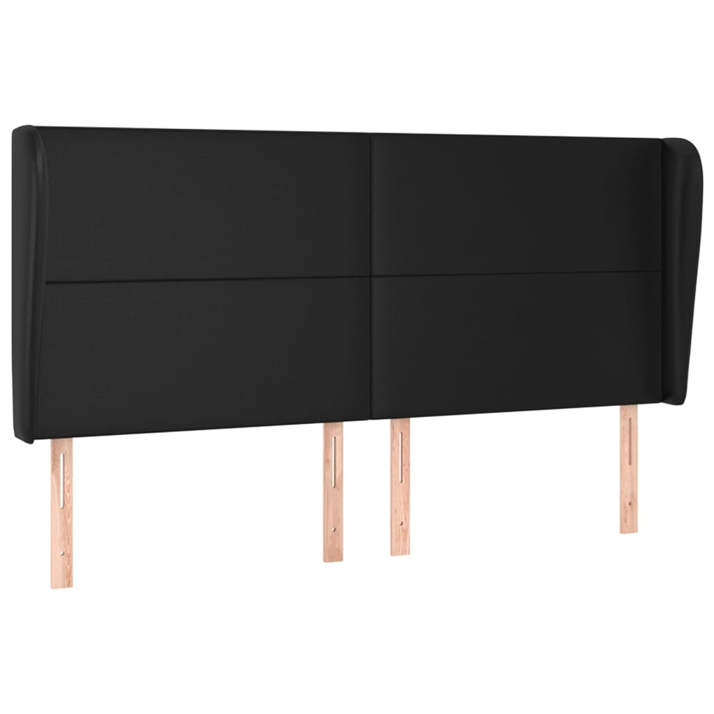 Hoofdbord met randen 163x23x118/128 cm kunstleer zwart Hoofdborden en voetborden | Creëer jouw Trendy Thuis | Gratis bezorgd & Retour | Trendy.nl