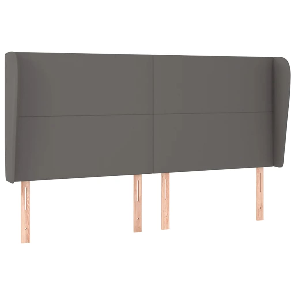 Hoofdbord met randen 183x23x118/128 cm kunstleer grijs Hoofdborden en voetborden | Creëer jouw Trendy Thuis | Gratis bezorgd & Retour | Trendy.nl