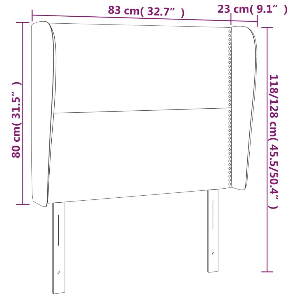 Hoofdbord met randen 83x23x118/128 cm fluweel roze Hoofdborden en voetborden | Creëer jouw Trendy Thuis | Gratis bezorgd & Retour | Trendy.nl