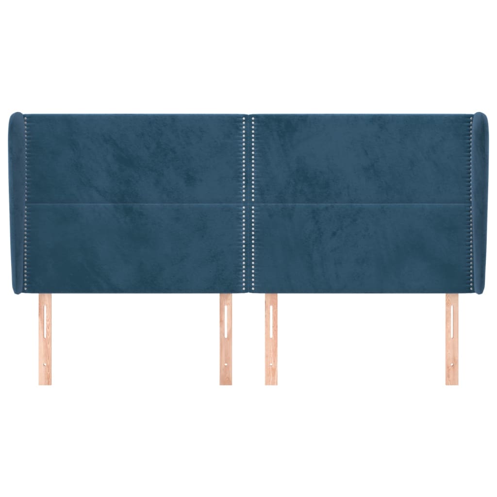 Hoofdbord met randen 163x23x118/128 cm fluweel donkerblauw Hoofdborden en voetborden | Creëer jouw Trendy Thuis | Gratis bezorgd & Retour | Trendy.nl