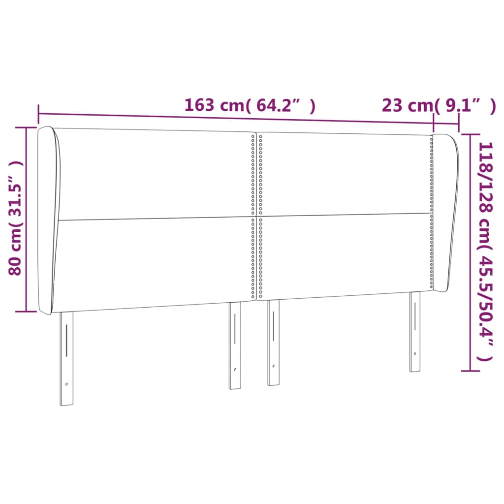 Hoofdbord met randen 163x23x118/128 cm fluweel donkerblauw Hoofdborden en voetborden | Creëer jouw Trendy Thuis | Gratis bezorgd & Retour | Trendy.nl