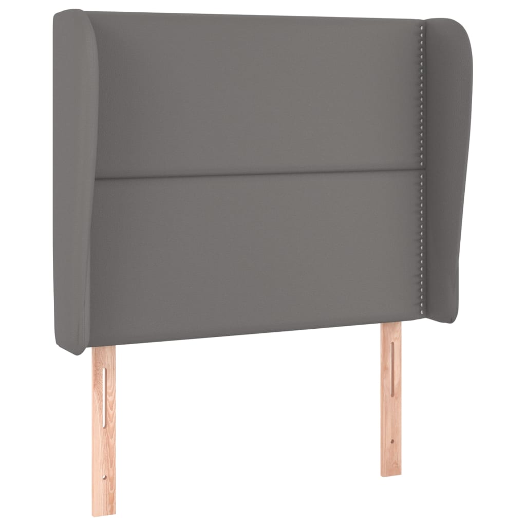 Hoofdbord met randen 93x23x118/128 cm kunstleer grijs Hoofdborden en voetborden | Creëer jouw Trendy Thuis | Gratis bezorgd & Retour | Trendy.nl